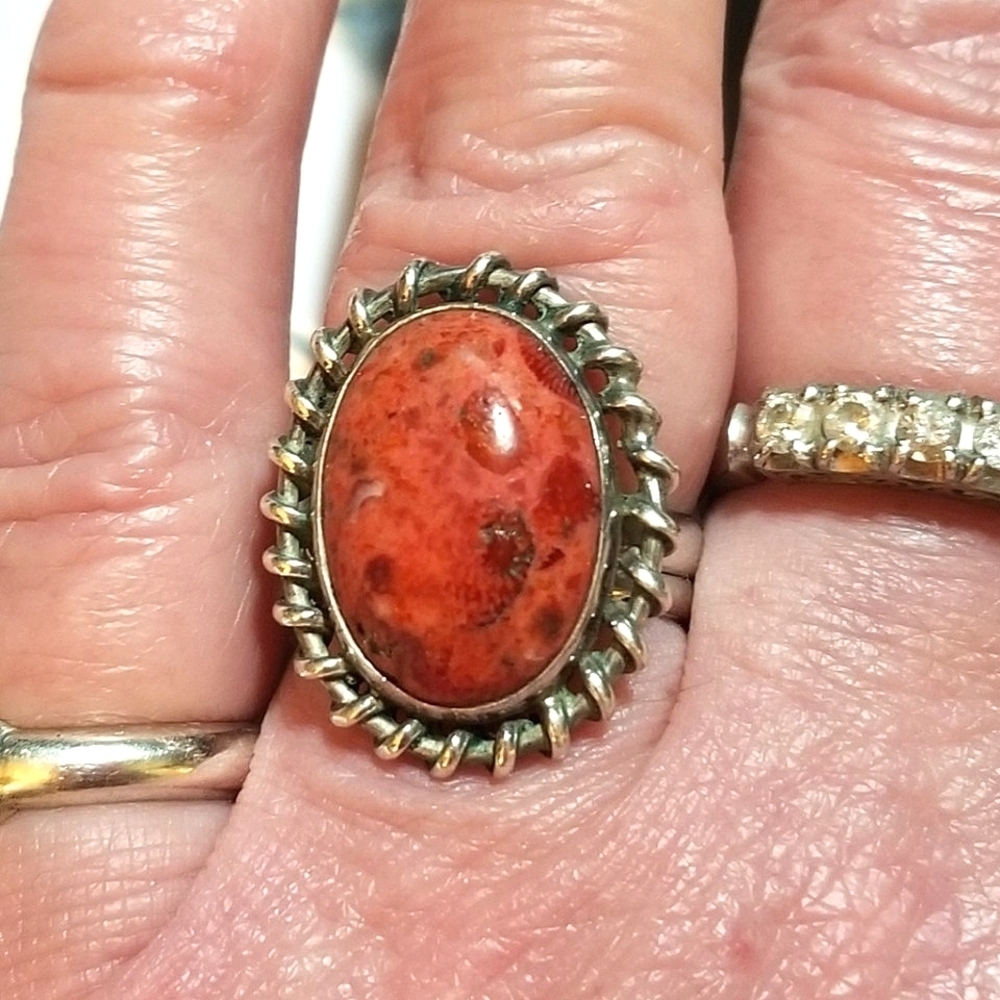 Red Ocean Jasper Hand Crafted Sterling Ring